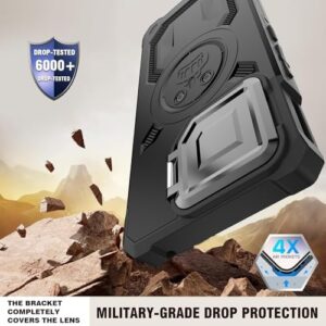 Case for ROG Phone 8/8 Pro Kickstand Air Trigger Shockproof Slim Cell Phone Cover - Military Grade Drop Proof Hard Back Anti-Fingerprint Black - Image 5