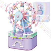 Music Box Building Toys, Rotating Ferris Wheel DIY Building Block for Girls and Boys 6-12 Years Old, 710 pcs, Christmas and Valentine Gifts for Adults and Aged 8 9 10 11 12 Kids