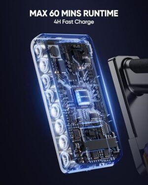 Cordless Vacuum Cleaner, 550W 45KPA 60 Mins Vacuum Cleaners for Home, Stick Vacuum with 1.8L Large Dust Cup, Wall Mount Charging, Anti-Tangle Wireless, Green Light for Pet Hair, Carpets, Hardwood - Image 3