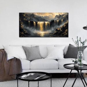 Waterfall Canvas Wall Art for Living Room - Mountain Art Wall Decor for Office - Modern Wall Art for Bedroom Size 20" x 40" - Image 6