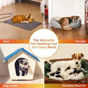 WOOMER Pet Heating Pad for Cats and Dogs, Includes Two Removable Covers, Heated Bed with Steel-Wrapped Cord, Waterproof and Chew-Resistant, 28”×18” Large Size for Larger Cats, Dogs and Rabbits - Image 6