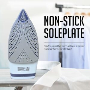 OVENTE Steam Iron for Clothes, 1200W Lightweight Steamer with Non-Stick Ceramic Soleplate, Precision Thermostat Dial, Auto Shutoff, Self-Cleaning, Anti-Drip and 11.83oz Water Tank, Blue IRNL77BL - Image 3