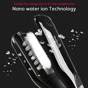 Hair Straightener with Steam,Salon Professional Nano Titanium Ceramic Steam Flat Iron with Removable Comb+Digital LCD+5 Level Adjustable Temperature+Auto Temperature Lock (Black) - Image 4