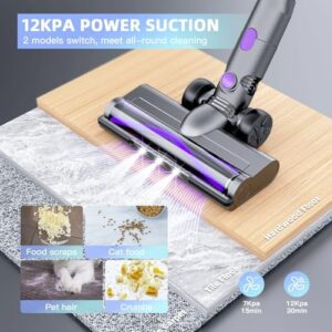 Cordless Vacuum Cleaner,Vacuum Cleaners for Home with Super Suction,Stick Vacuum Cleaner Rechargeable Up to 35 Mins Runtime,Lightweight Hardwood Floor Vacuum for Pet Hair,Carpet(Light Purple) - Image 4
