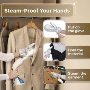 Garment Steamer Gloves for Steaming Clothes – Grey Steam Mitt Protects Against Heat – Flexible Hand Mitten for Steam Iron – Ironing Accessories – Waterproof Steamer Mitt Glove (1 Pair) - Image 6