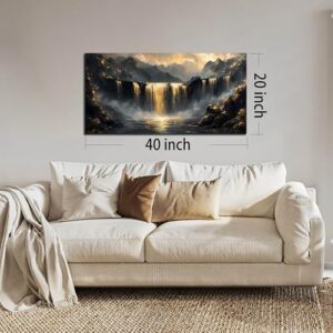 Waterfall Canvas Wall Art for Living Room - Mountain Art Wall Decor for Office - Modern Wall Art for Bedroom Size 20" x 40" - Image 7