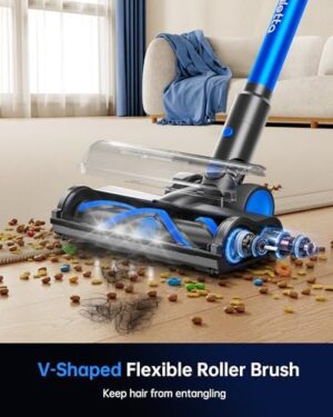 FABULETTA Upgraded 650W Corded Stick Vacuum, 23Ft Corded Vacuum Cleaner Up to 2 Gear Adjustment, Lightweight Corded Vacuum with 1.5L Dust Cup, Suit for Hard Floor & Pet Hair, Black & Blue - Image 3