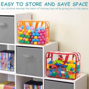 8 Packs 8 Colors Large Toy Storage Bags with Zipper and Labels, Clear PVC Waterproof Toy Organizers Bags for Board Games, Puzzles Pieces, Building Blocks, Handmade Accessories, Kid Books - Image 6
