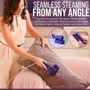 Mini Steam Iron & Travel Garment Steamer – 1200W Portable Wrinkle Remover, Handheld Clothes Steamer, 20s Fast Heating, 4 Modes, Compact Folding Design, Fabric Steamer for Home & Travel–Purple - Image 3