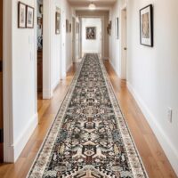3x20 Runner Rug for Hallway - Hallway Runner Rug Distressed Mats Non-Slip Soft Room Floor Carpet for Dining Room (Black,3x20)