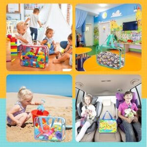 8 Packs 8 Colors Large Toy Storage Bags with Zipper and Labels, Clear PVC Waterproof Toy Organizers Bags for Board Games, Puzzles Pieces, Building Blocks, Handmade Accessories, Kid Books - Image 7