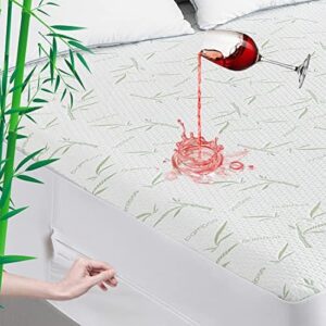 Parkdeny Twin Mattress Encasement, Waterproof Rayon from Bamboo, 3D Air Fabric, Breathable Cooling Cover, 5-13 inch Deep