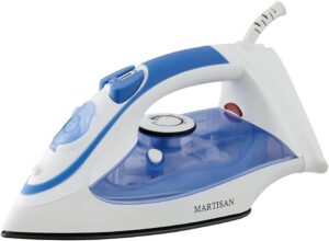 MARTISAN Steam Iron for Clothes, Non-stick Soleplate Iron, Variable Temperature and Steam Control, Self-Cleaning Function, Normal Size, Blue,