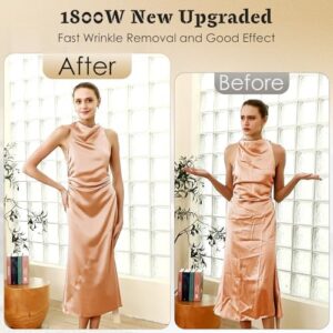 Handheld Garment Steamer for Clothes 1800W: Upgraded Leak-proof Design, Strong Penetrating Steam, 2 in 1 Fabric Wrinkle Remover with Lint Brush - Portable Steamer for Home Mothers Day Gifts - Image 3