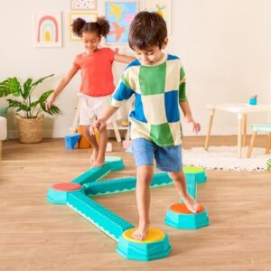 B. Toys – Balance Beam for Kids – Interlocking Balancing Beams – 5 Sensory Pads & 8 Beams – Active Play for Toddlers, Kids – 3 Years + – Balance & Build Set - Image 3