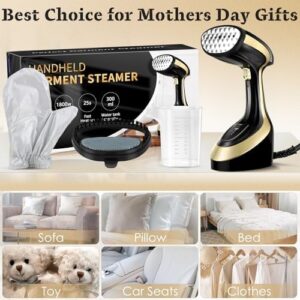 Handheld Garment Steamer for Clothes 1800W: Upgraded Leak-proof Design, Strong Penetrating Steam, 2 in 1 Fabric Wrinkle Remover with Lint Brush - Portable Steamer for Home Mothers Day Gifts - Image 2