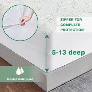 Parkdeny Twin Mattress Encasement, Waterproof Rayon from Bamboo, 3D Air Fabric, Breathable Cooling Cover, 5-13 inch Deep - Image 5