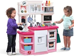 Step2 Great Gourmet Kids Kitchen Playset, Indoor/Outdoor Kitchenette, Interactive Play with Lights and Sounds, Made of Durable Plastic, Includes 33 Piece Toy Accessories, Toddlers 3+ Years Old, Pink - Image 3