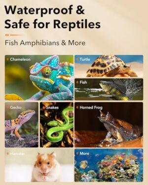 BN-LINK Reptile Heating Pad Electric Indoor Under Tank Terrarium Heating Mat Waterproof for Turtles, Lizards, Frogs, and Other Reptiles, 6" X 8" - Image 5