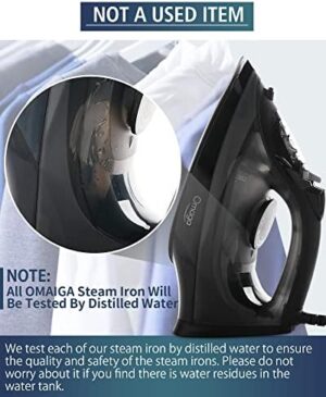 Steam Iron for Clothes, 1500W Clothes Iron with Non-Stick Soleplate, Clothing Iron with 11.84oz Water Tank, Self-Cleaning, Anti-calc Function - Image 8