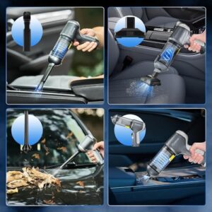 Saker Car Vacuum Cleaner Portable Cordless 14000PA,3 in 1 Handheld Car Vacuum with Brushless Motor One-Click Dust Removal for Cars,Office and Home Cleaning Dark Gray Silver - Image 4