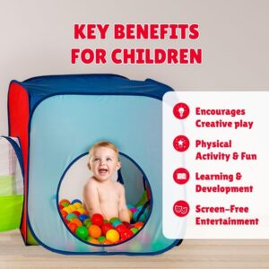 Kiddey Tunnel and Ball Pit Play Tent | 3pc Pop Up Toddler Gym Tunnels with Tents for Kids, Toddlers, Infants Boys & Girls | Indoor & Outdoor Gift Game | Baby Crawling Pits for Playground - Image 3