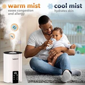 Humidifiers for Bedroom Smart Control - Dual Mist Cool & Warm Mist Humidifier 4L Big Capacity Top Fill Water Tank, Quie Humidifier, for Large Rooms Home Living Office Baby - Ultrasonic Humidifier - Image 5