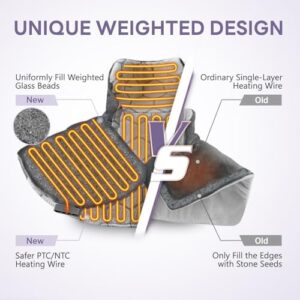 HOMLYNS Graphene Heating Pad for Neck and Shoulders, Birthday Gifts for Her Him Women Mom Wife Men Dad, 2.2lb Weighted Neck Heating Pad for Back Pain Relief, 10 Heat Levels & 4 Timer Settings - Image 3