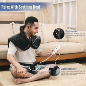 Tefici Heating Pad for Back Pain,Mothers Day Gifts,Birthday Gifts for Men Mom Dad,24'' x33'' Fast Heating, FSA HSA Eligible,Electric Heat Pad,2H Auto-Off,Neck and Shoulder Heat Pad,ETL Certified,Gray - Image 6