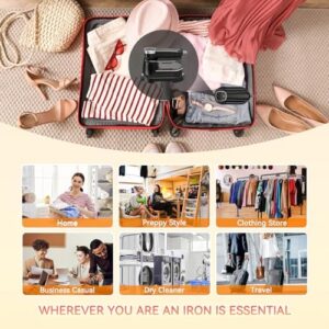 Portable Travel Steamer Iron Mini - Portable Rotating Clothes Iron with Dry and Wet Ironing, 10s Heat Up, 1200W Portable Handheld Steamer Irons, Steam Irons for Home, Dorm, Travel - Image 8