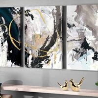GIFTTWART Wall Art - Abstract Canvas Paintings, Black And White Graffiti Pictures for Living Room, Bedroom, Kitchen, Dining Room, Office - 48x24in