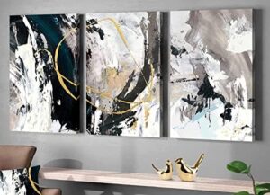 GIFTTWART Wall Art - Abstract Canvas Paintings, Black And White Graffiti Pictures for Living Room, Bedroom, Kitchen, Dining Room, Office - 48x24in