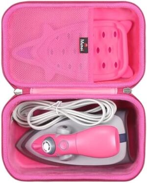 Mchoi Hard Case Suitable for Oliso M3Pro/ M2 Mini Project Steam Iron, Travel Irons Organizer Holders with Mesh Pocket Fits for Solemate, Sewing, Quilting, Crafting, Case Only, Rose Red - Image 2