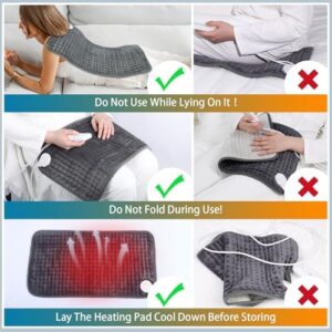 Comfytemp Heating Pad for Back Pain & Cramps Relief, FSA HSA Eligible Electric Large Heat Pad, 2H Auto Off, Valentines Day Gifts for Her Him, Moist Heated Pad for Neck Shoulder, Washable, 12"x24" - Image 7