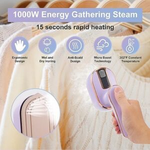 Travel Steamer Iron for Clothes, 1000W Handheld Portable Steamer, 10s Fast Heating Up 180° Rotary Small Size Garment Steamer Iron, Mini Steam Iron for Home, Dorm, Travel Essentials - Image 2