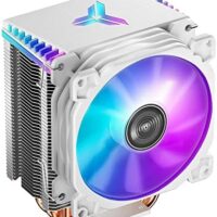 Jonsbo CR1400 RGB CPU Air Cooler, 4 Heat-Pipes, 126mm RGB CPU Fan, Removable 92mm PWM Fans, Fins Bending, 4-pin RGB CPU Cooler, RGB Lighting for AMD Ryzen/Intel LGA 1700 115X, White