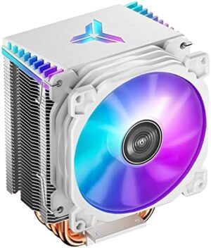 Jonsbo CR1400 RGB CPU Air Cooler, 4 Heat-Pipes, 126mm RGB CPU Fan, Removable 92mm PWM Fans, Fins Bending, 4-pin RGB CPU Cooler, RGB Lighting for AMD Ryzen/Intel LGA 1700 115X, White
