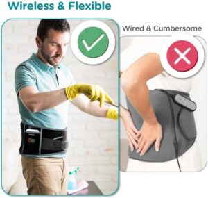 Comfytemp Cordless Heating Pad with Massager for Back Pain Relief, Portable Lower Back Massager FSA HSA Eligible Wearable, Mothers Day Gifts, Birthday Gifts for Women Men Mom Dad, 3 Heat, Auto-Off 58" - Image 9