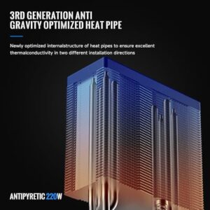 Jungle Leopard AF401 Digital ARGB CPU Cooler, 4 Heat Pipe Direct Touch Process, HDB Bearing 120mm PWM ARGB Fan Air Cooler 220W TDP, Suitable for AMD AM4/AM5 & Intel LGA 1700/1200/115X - Image 5