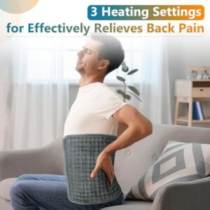 Comfytemp Heating Pad for Back Pain & Cramps Relief, FSA HSA Eligible Electric Large Heat Pad, 2H Auto Off, Valentines Day Gifts for Her Him, Moist Heated Pad for Neck Shoulder, Washable, 12"x24" - Image 3