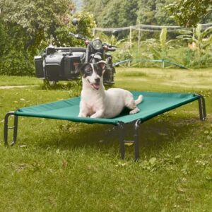 pettycare Elevated Outdoor Dog Bed - Dog Cots beds for Medium Dogs, Waterproof Raised Dog Bed Easy to Assemble, Cooling Elevated Dog Bed with Teslin Mesh, Durable, Non Slip, Up to 40 lbs,Green - Image 2