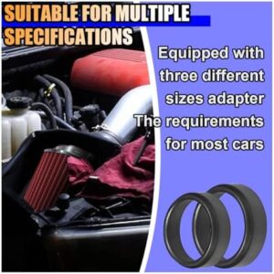 Universal Clamp-On Air Intake Filter, High Flow Closed-Top Cool Air Filter Cleaner, 76 89 102MM Performance Round Tapered Cone Air Filters, Washable Replacement Filter for Car Truck (Red) - Image 5