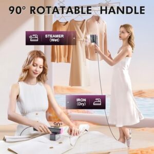Travel Steamer for Clothes - Dual Voltage 100V-240V Handheld Steamer & Iron 2 in 1, LED Display, 15s Heat Up, 150ml Large Water Tank, Travel Size Perfect for Global & Europe Travel - Image 7