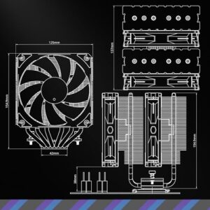 Cooler Master Hyper 620S Dual Tower CPU Air Cooler, ARGB Sync, 120mm PWM Fan, 6 Copper Direct Contact Heat Pipes, 154.9mm Tall Silver - Image 11