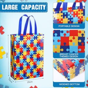 Teling 30 Pack Autism Awareness Gift Bag Bulk Reusable Tote Bags with Handlefor Holiday Autism Event Party Supplies - Image 2