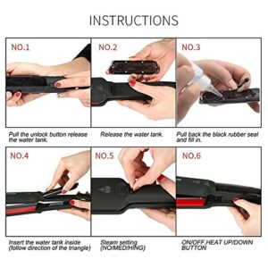 DORISILK Steam Hair Straightener and Curler Iron 2 in 1, Professional Salon Infrared Flat Iron Wide Tourmaline Ceramic Plate, Vapor Straighteners for Hair 450 Degrees Adjustable Temp, 2 Inch Black - Image 4