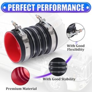 2PCS Silicone Charge Air Cooler Hump Hose Boot Set 4" x 6" with stainless steel T Bolt Clamp,Air Intake and Intercooler CAC Hose Kit,4 inch ID Black - Image 2