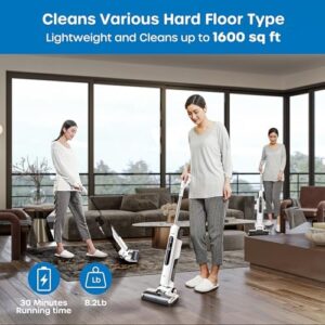 ECOWELL Wet Dry Vacuum Cleaner Cordless Vacuum Mop Wash All in One, Self-Cleaning 0.1'' Dual-Sided Edge Cleaning, 8.2 lbs Lightweight Floor Vacuum for Hard Floors - Image 6