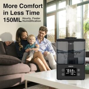 Air Humidifiers for Bedroom and Baby, Home & Plants - KUICH 2.4L Cool Mist Humidifiers for Nursery, 26db Quiet Top Fill Air Humidifier Lasts Up to 30 Hours, Auto Shut-Off, Easy to Fill and Clean,Black - Image 5