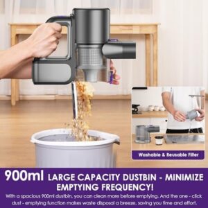 Cordless Vacuum Cleaner, 40KPA/35Mins, Green LED Light, Lightweight Stick Vacuum Self-Standing, Vacuum Cleaners for Home Handheld Vacuum for Pet Hair, Carpet, and Hard Floors, U8 - Image 8